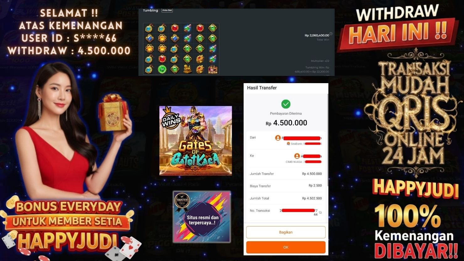 HAPPYJUDI JACKPOT SLOT GATES OF GATOTKACA